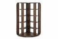 **Hoekboekenkast van hout met moderne afwerking**